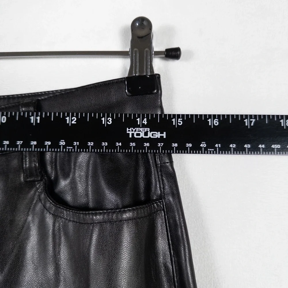 Dollhouse Pants 5/6 Black Faux Leather Straight Leg Y2K Grunge Streetwear Club